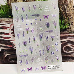 5D Embossed Flower Nail Art Stickers Decals Self Adhesive