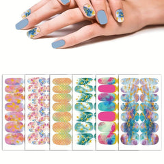 Marble Nail Polish Stickers Self Adhesive Art Decal Strips Kit