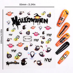 3D Luminous Halloween Nail Stickers Self Adhesive Nail Art Decals