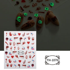 3D Luminous Halloween Nail Stickers Self Adhesive Nail Art Decals