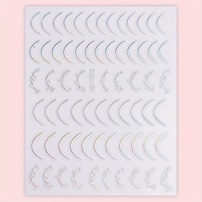 Holographic Swirl Line Nail Art Stickers