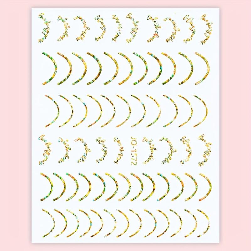 Holographic Swirl Line Nail Art Stickers
