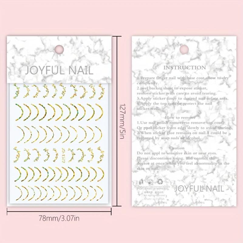 Holographic Swirl Line Nail Art Stickers