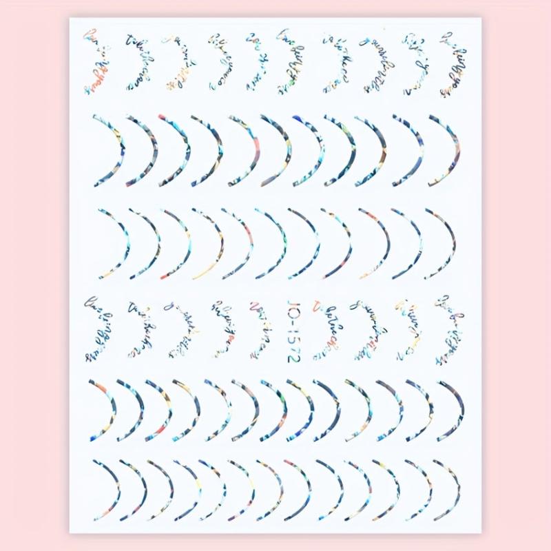 Holographic Swirl Line Nail Art Stickers