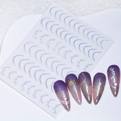Holographic Swirl Line Nail Art Stickers
