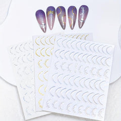 Holographic Swirl Line Nail Art Stickers