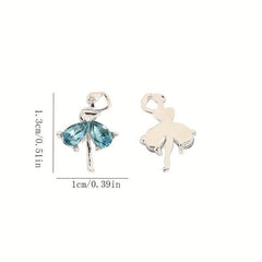 10pcs Alloy Ballet Girls Nail Charms With Rhinestones Nail Art Accessories