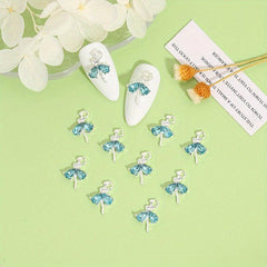 10pcs Alloy Ballet Girls Nail Charms With Rhinestones Nail Art Accessories