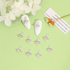 10pcs Alloy Ballet Girls Nail Charms With Rhinestones Nail Art Accessories
