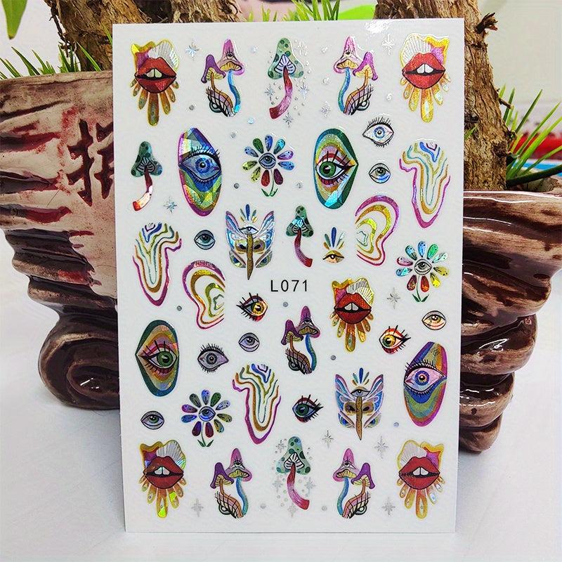 Waterproof 3D Flower Bird Leaf Nail Stickers Self Adhesive Manicure Decals