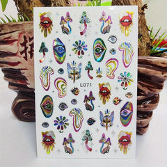 Waterproof 3D Flower Bird Leaf Nail Stickers Self Adhesive Manicure Decals