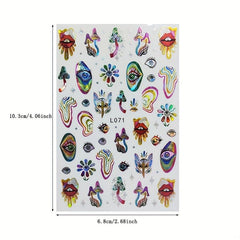 Waterproof 3D Flower Bird Leaf Nail Stickers Self Adhesive Manicure Decals