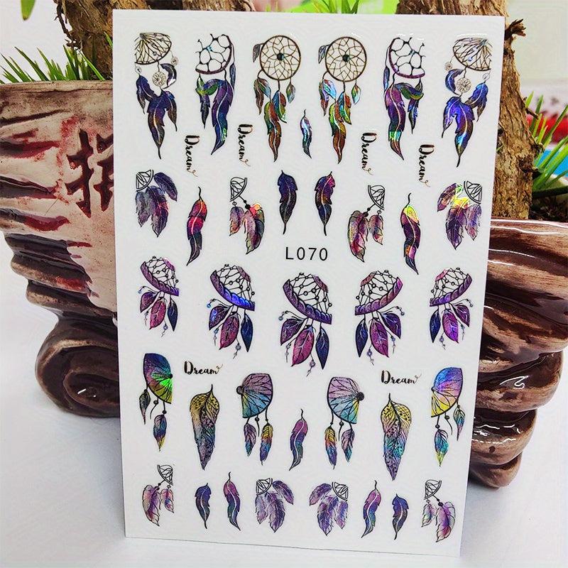 Waterproof 3D Flower Bird Leaf Nail Stickers Self Adhesive Manicure Decals