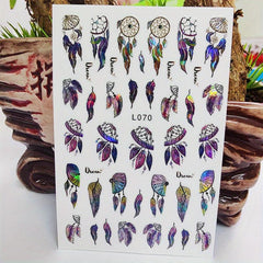 Waterproof 3D Flower Bird Leaf Nail Stickers Self Adhesive Manicure Decals