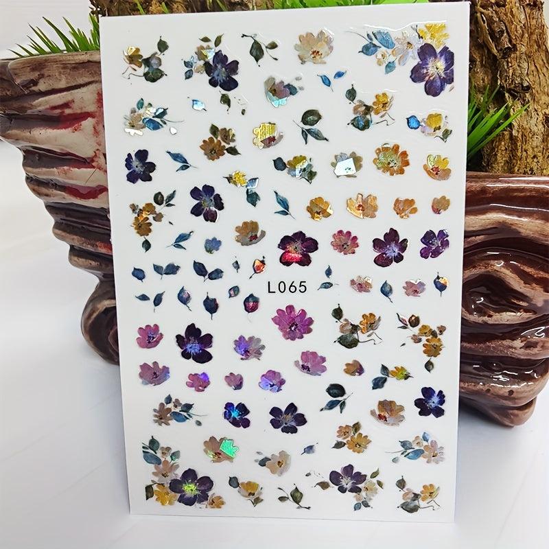 Waterproof 3D Flower Bird Leaf Nail Stickers Self Adhesive Manicure Decals