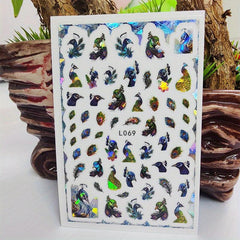 Waterproof 3D Flower Bird Leaf Nail Stickers Self Adhesive Manicure Decals