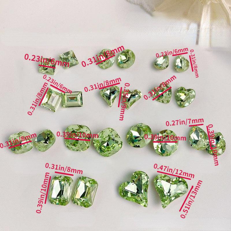 Nail Art Decorations Gem Rhinestones Green
