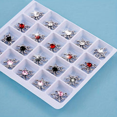 20pcs Halloween Spider Nail Art Charms With Rhinestones 3D Spider Gem