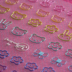 5D Bunny Bear Bowknot Nail Stickers Women Nail Art Decals