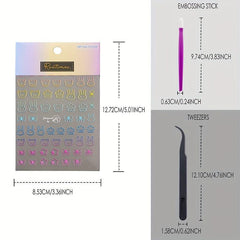 5D Bunny Bear Bowknot Nail Stickers Women Nail Art Decals