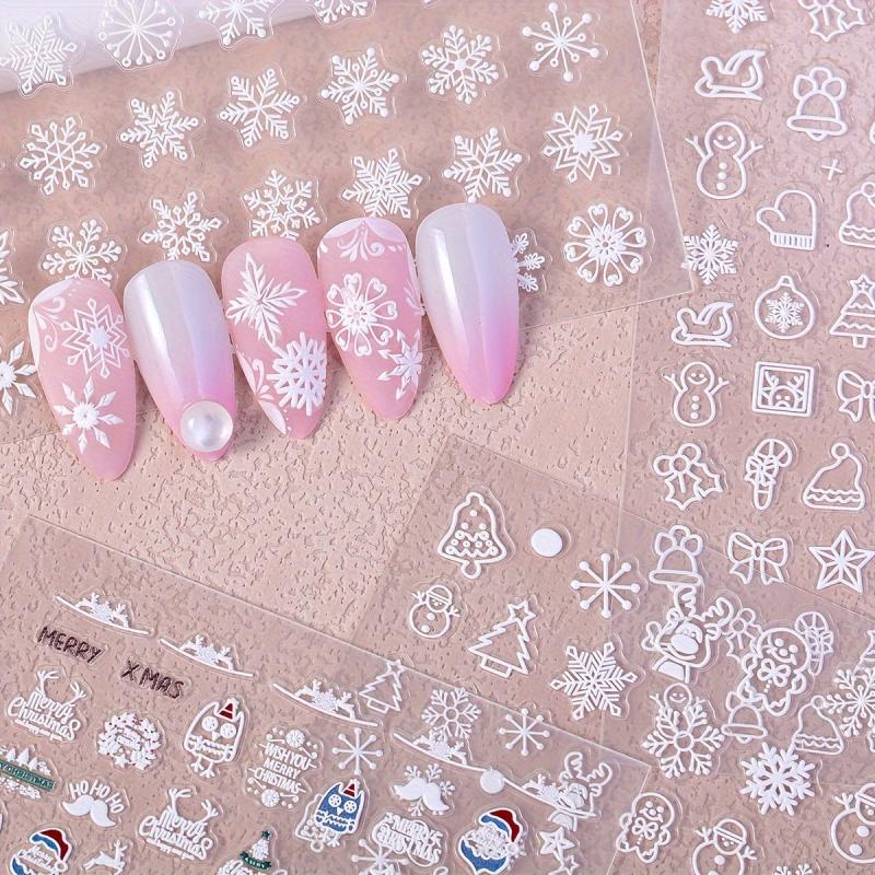 5D Christmas Nail Art Stickers Snowflake Elk Nail Decals