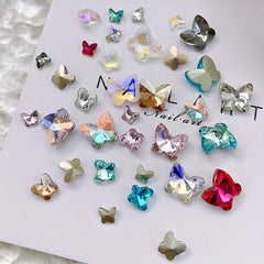 15pcs Colorful Butterfly Nail Art Rhinestones Gemstones DIY Nail Salons