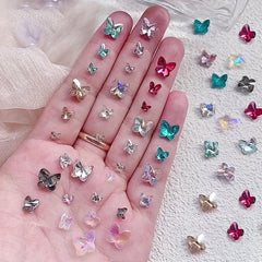 15pcs Colorful Butterfly Nail Art Rhinestones Gemstones DIY Nail Salons