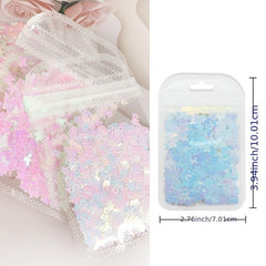 Colorful Snowflake Nail Art with Butterfly Sequins