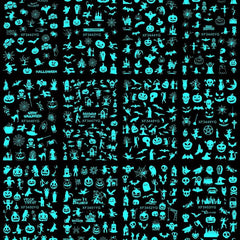 12pcs Luminous Halloween Nail Art Stickers Skull Pumpkin Bat Nail Art Decals