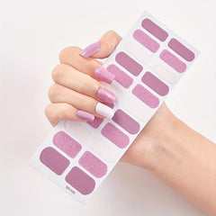 Glitter Self Adhesive Nail Polish Strips Manicure Decoration Kit for Women Girls