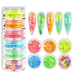 Glitter Fruit Candy Nail Art for Parties & Vacations