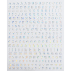 3D Holographic Letter Nail Art Stickers - Alphabet Decals for Manicure