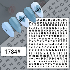3D Holographic Letter Nail Art Stickers - Alphabet Decals for Manicure