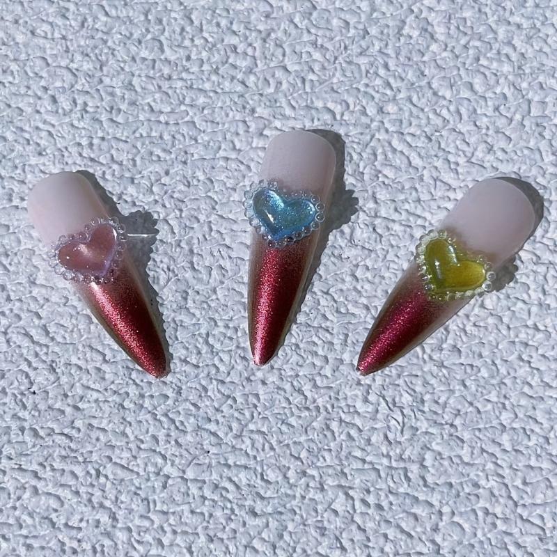 20pcs Glitter Heart Nail Art Decorations Crystal Nail Jewelry Accessories