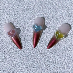 20pcs Glitter Heart Nail Art Decorations Crystal Nail Jewelry Accessories