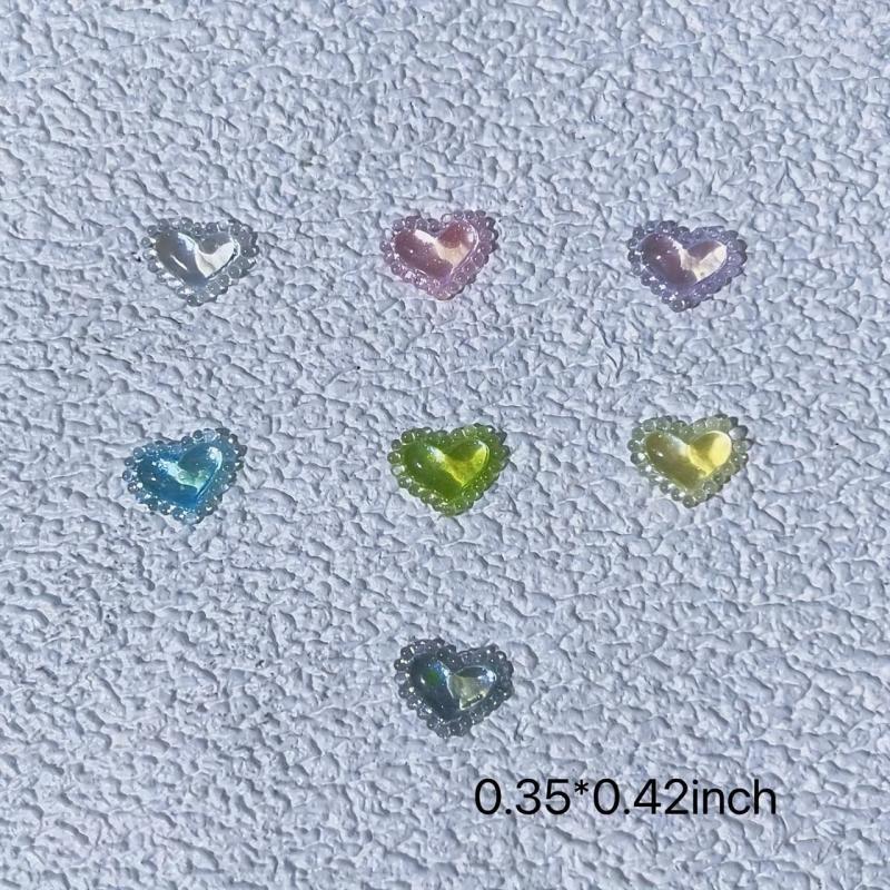 20pcs Glitter Heart Nail Art Decorations Crystal Nail Jewelry Accessories