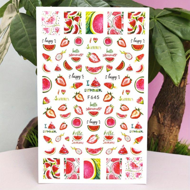 3D Self Adhesive Fruit Nail Art Stickers for DIY Nail Decoration
