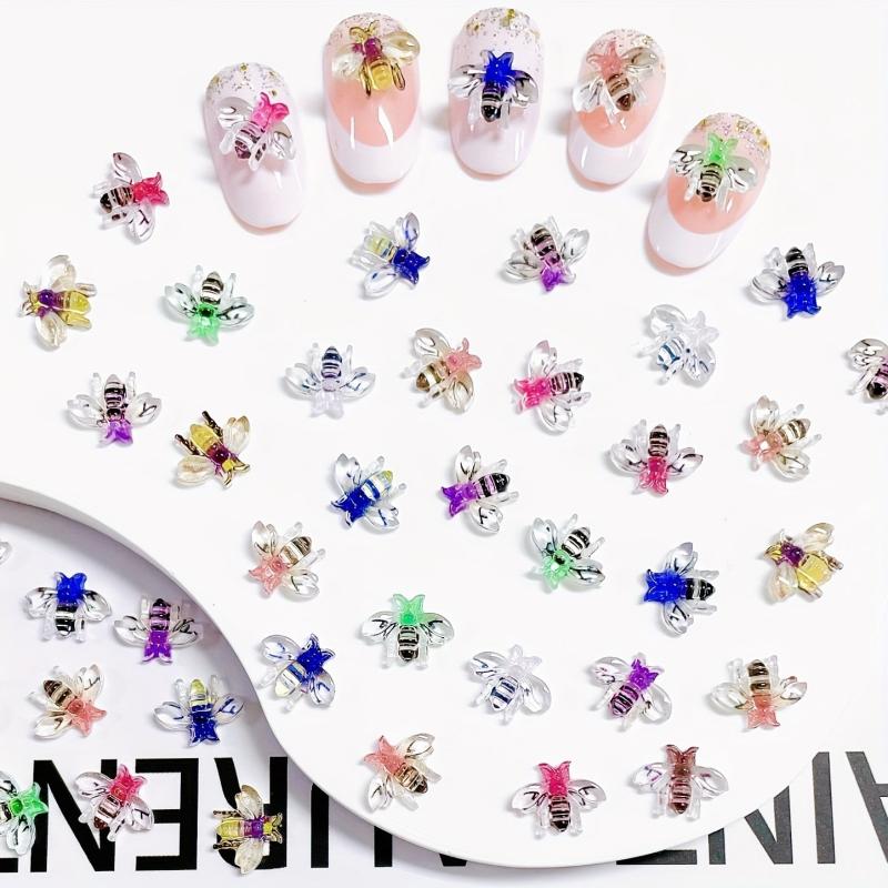 10pcs Bee Nail Art Charms Insect Nail Art Supplies for Women and Girls