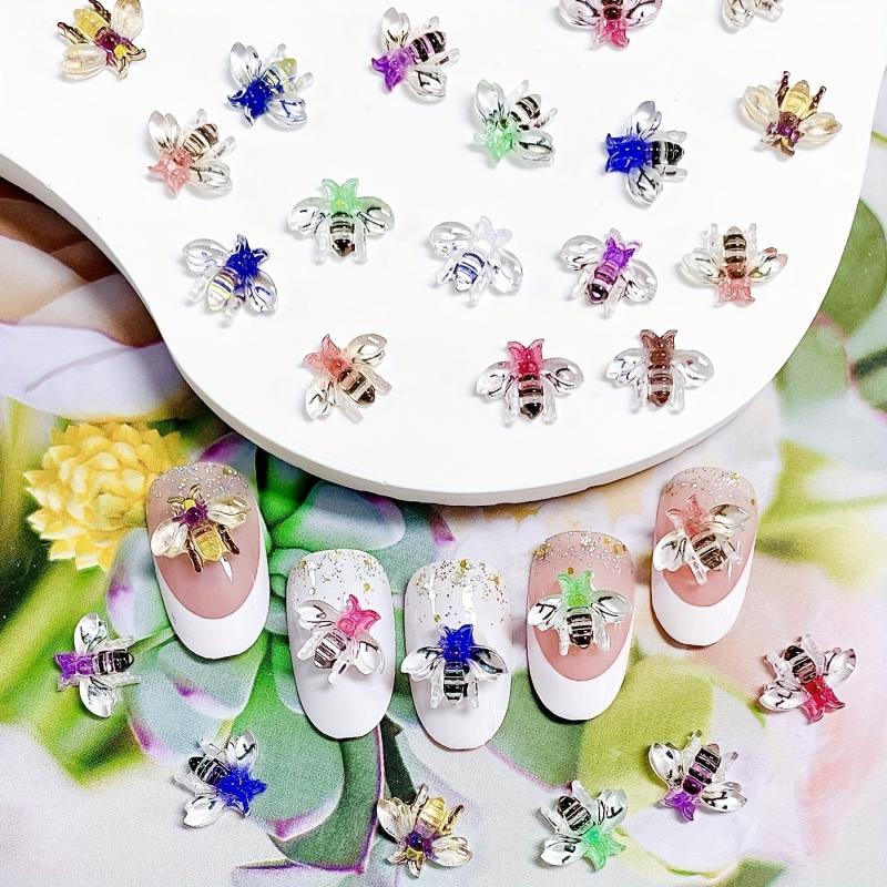 10pcs Bee Nail Art Charms Insect Nail Art Supplies for Women and Girls