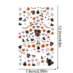 Halloween Nail Art Stickers Pumpkin Cat Bat Spider Decals