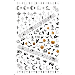 Halloween Nail Art Stickers Pumpkin Cat Bat Spider Decals