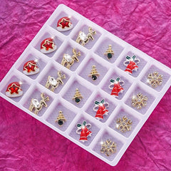 20pcs Christmas Nail Art Charms With Rhinestone 3D Y2K Nail Gem Accessories