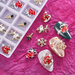 20pcs Christmas Nail Art Charms With Rhinestone 3D Y2K Nail Gem Accessories