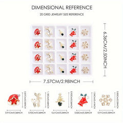 20pcs Christmas Nail Art Charms With Rhinestone 3D Y2K Nail Gem Accessories