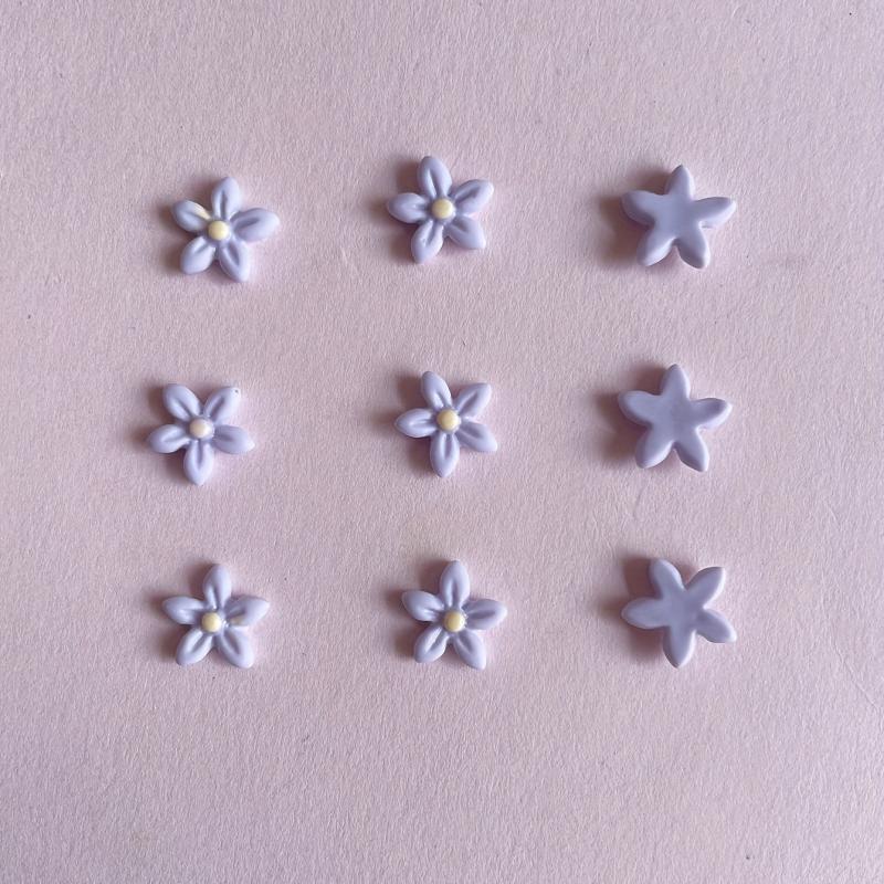 Purple Flower 3D Resin Nail Art Charm Decorations