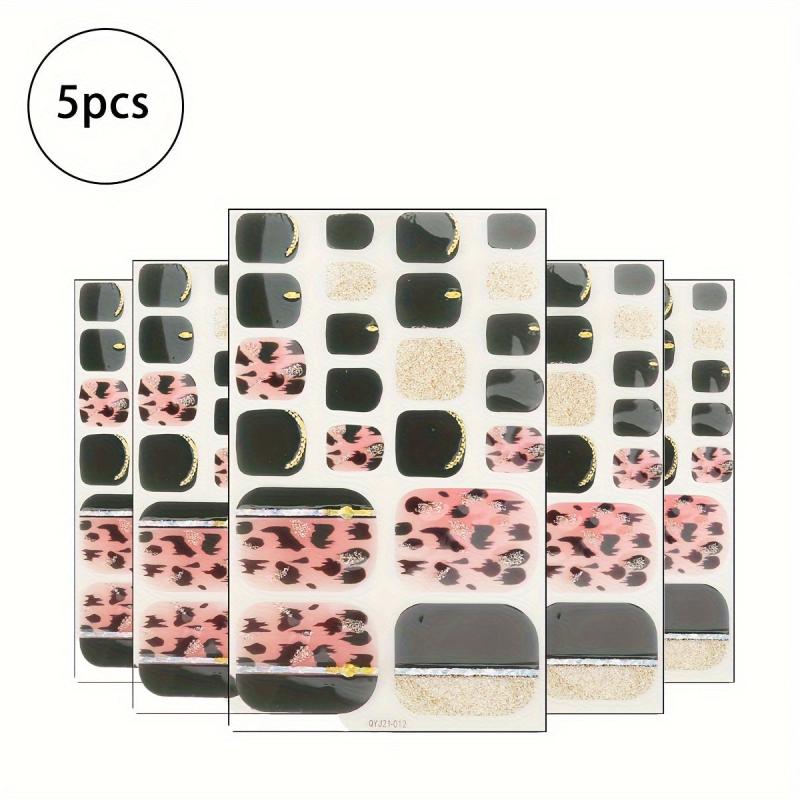 5pcs Toenails Nail Polish Stickers Full Nail Wraps For Women