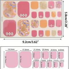 5pcs Toenails Nail Polish Stickers Full Nail Wraps For Women