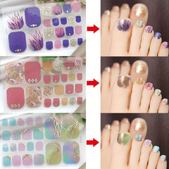 5pcs Toenails Nail Polish Stickers Full Nail Wraps For Women