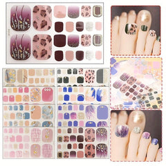 5pcs Toenails Nail Polish Stickers Full Nail Wraps For Women