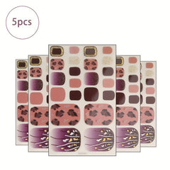 5pcs Toenails Nail Polish Stickers Full Nail Wraps For Women